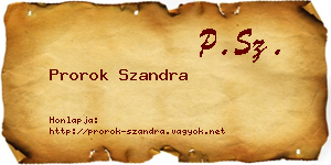 Prorok Szandra névjegykártya